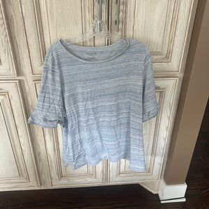 Talbots Plus Multicolor Top with Ruffle Sleeves